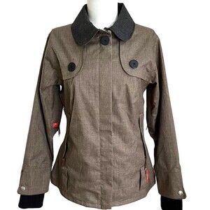 Holden Ski Snowboard Jacket Full Zip pockets Lined Shell Size M brown